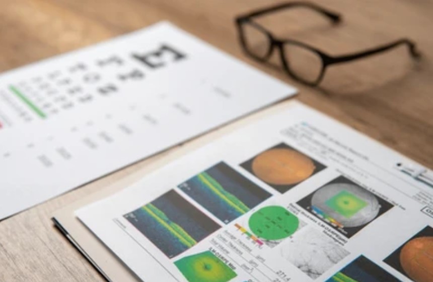 Eye exam results placed in a table for scrutiny.
